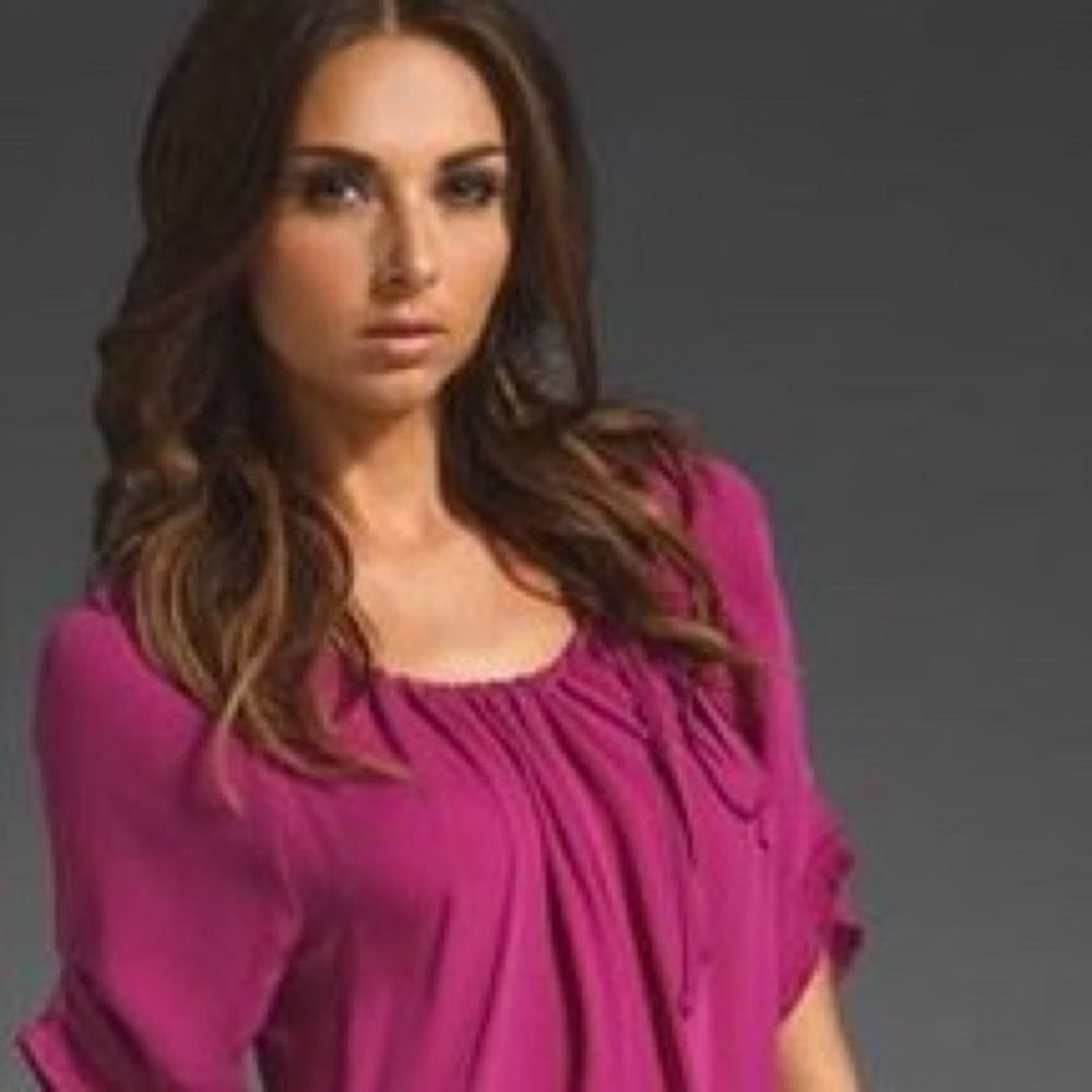 Joie ‘Jung’ Silk Blouse in Deep Fuchsia